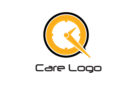 Clock icon in Letter Q logo
