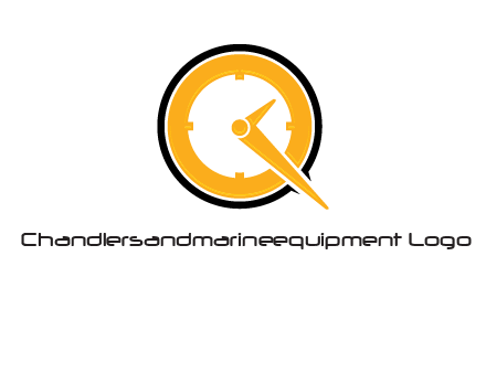 Clock icon in Letter Q logo