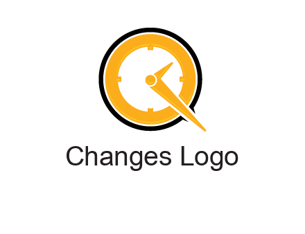 Clock icon in Letter Q logo