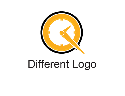 Clock icon in Letter Q logo
