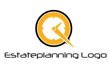 Clock icon in Letter Q logo