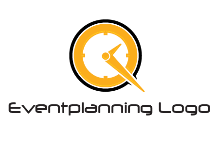 Clock icon in Letter Q logo
