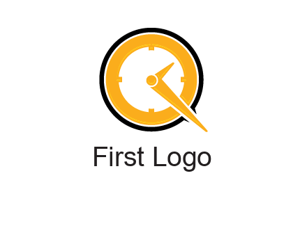 Clock icon in Letter Q logo
