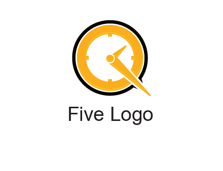 Clock icon in Letter Q logo