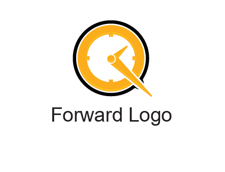 Clock icon in Letter Q logo