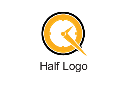 Clock icon in Letter Q logo