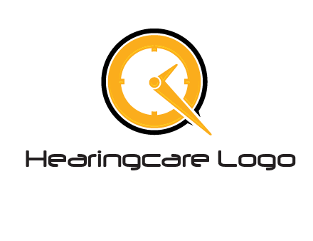 Clock icon in Letter Q logo