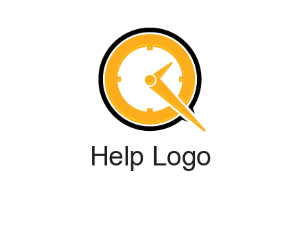Clock icon in Letter Q logo