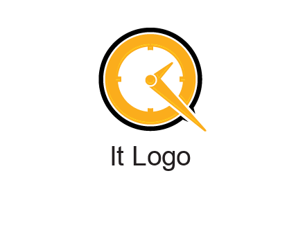 Clock icon in Letter Q logo