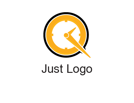 Clock icon in Letter Q logo