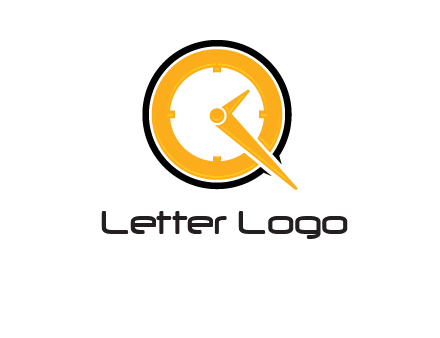 Clock icon in Letter Q logo