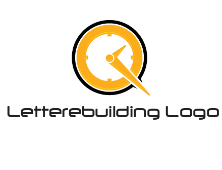 Clock icon in Letter Q logo