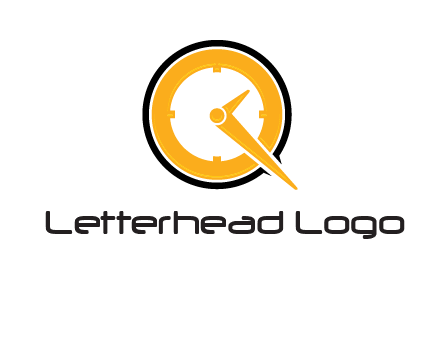 Clock icon in Letter Q logo