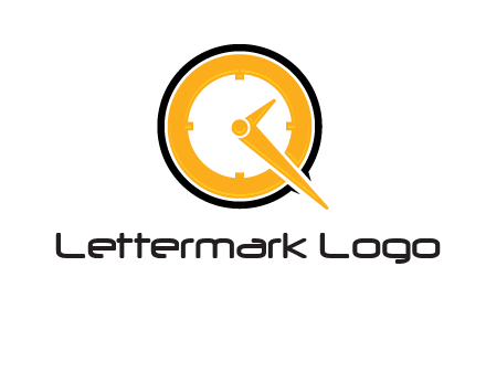 Clock icon in Letter Q logo