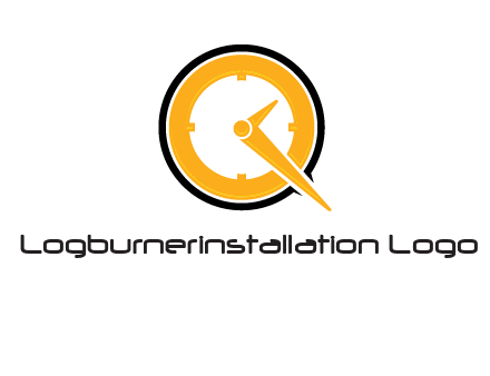 Clock icon in Letter Q logo