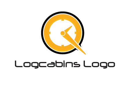 Clock icon in Letter Q logo