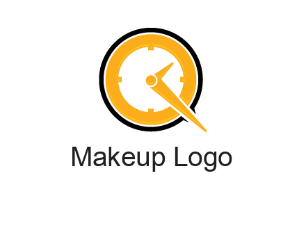 Clock icon in Letter Q logo