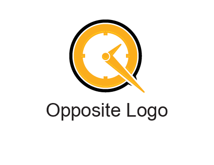 Clock icon in Letter Q logo