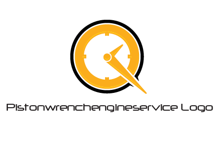 Clock icon in Letter Q logo