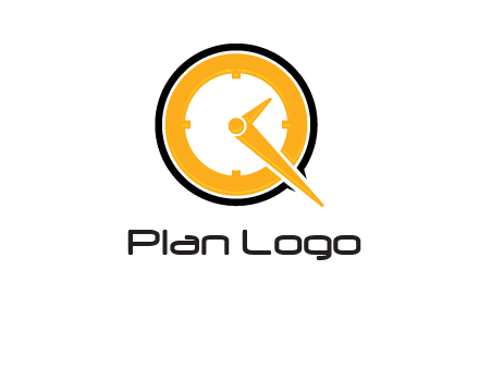 Clock icon in Letter Q logo