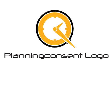 Clock icon in Letter Q logo