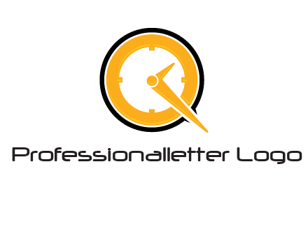 Clock icon in Letter Q logo