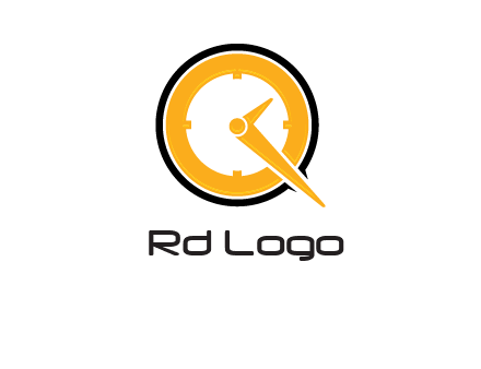 Clock icon in Letter Q logo