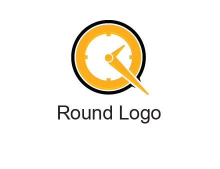 Clock icon in Letter Q logo