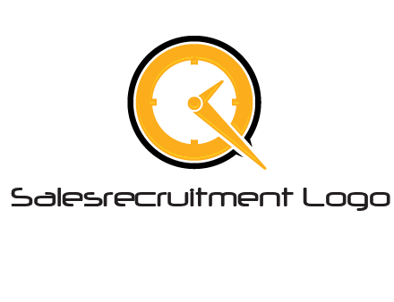 Clock icon in Letter Q logo