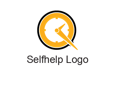 Clock icon in Letter Q logo