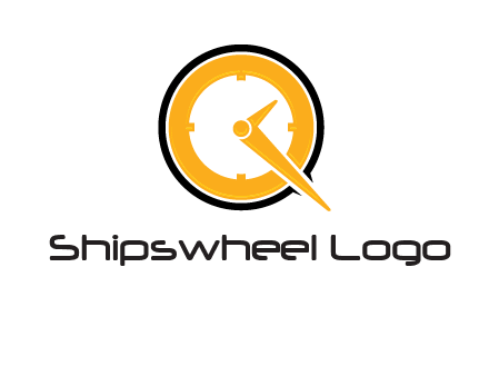 Clock icon in Letter Q logo
