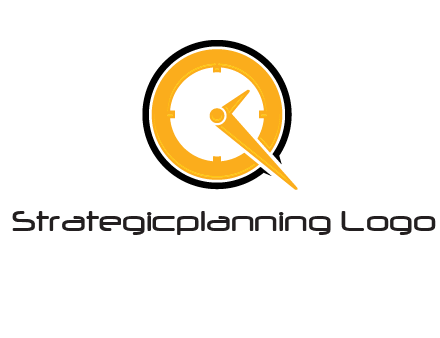 Clock icon in Letter Q logo