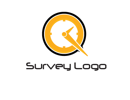 Clock icon in Letter Q logo
