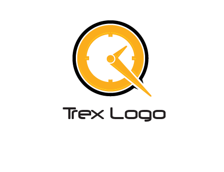 Clock icon in Letter Q logo