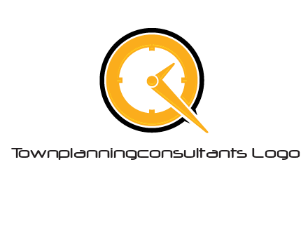 Clock icon in Letter Q logo