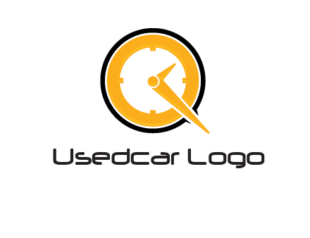 Clock icon in Letter Q logo
