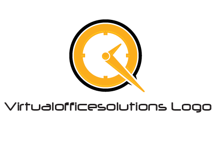 Clock icon in Letter Q logo