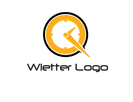 Clock icon in Letter Q logo