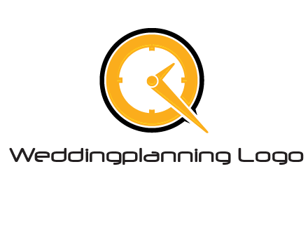 Clock icon in Letter Q logo