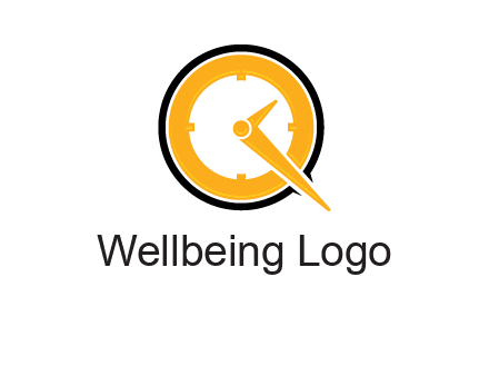 Clock icon in Letter Q logo