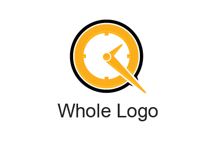 Clock icon in Letter Q logo