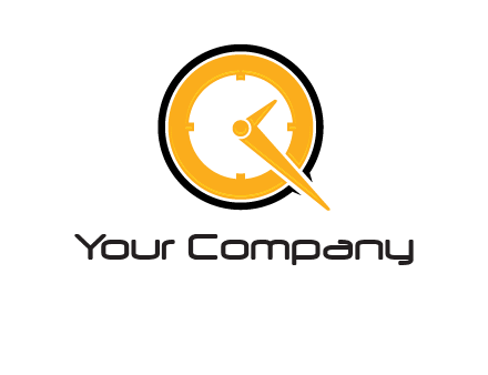 Clock icon in Letter Q logo