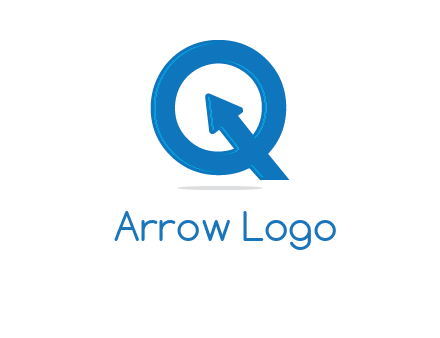 Letter Q with arrow sign