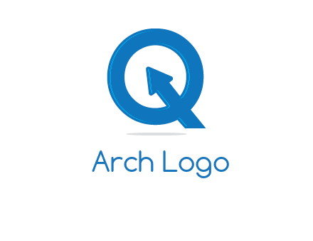 Letter Q with arrow sign