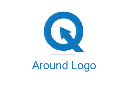 Letter Q with arrow sign