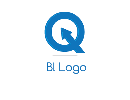 Letter Q with arrow sign