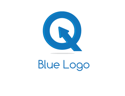 Letter Q with arrow sign