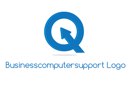 Letter Q with arrow sign