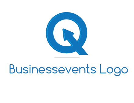 Letter Q with arrow sign