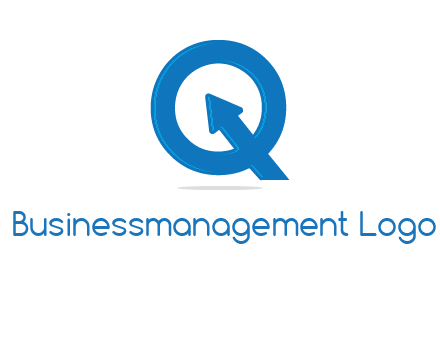 Letter Q with arrow sign